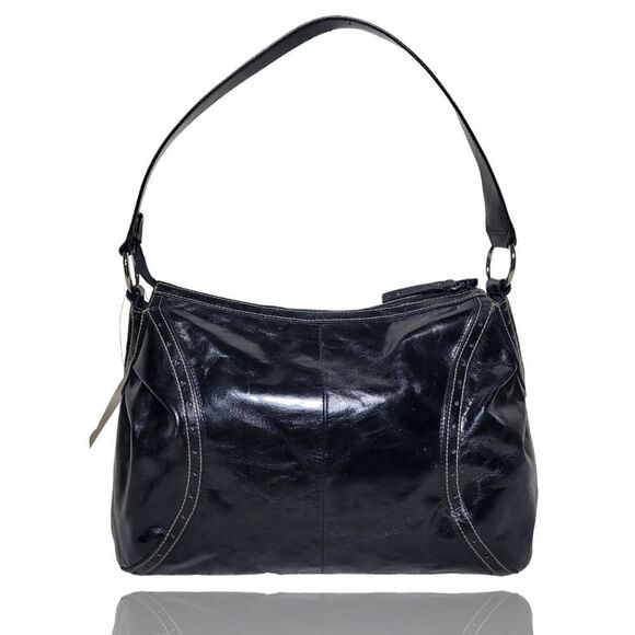 Wilson's Leather Black Patent Leather Shoulder Bag NWT - Picture 1 of 8
